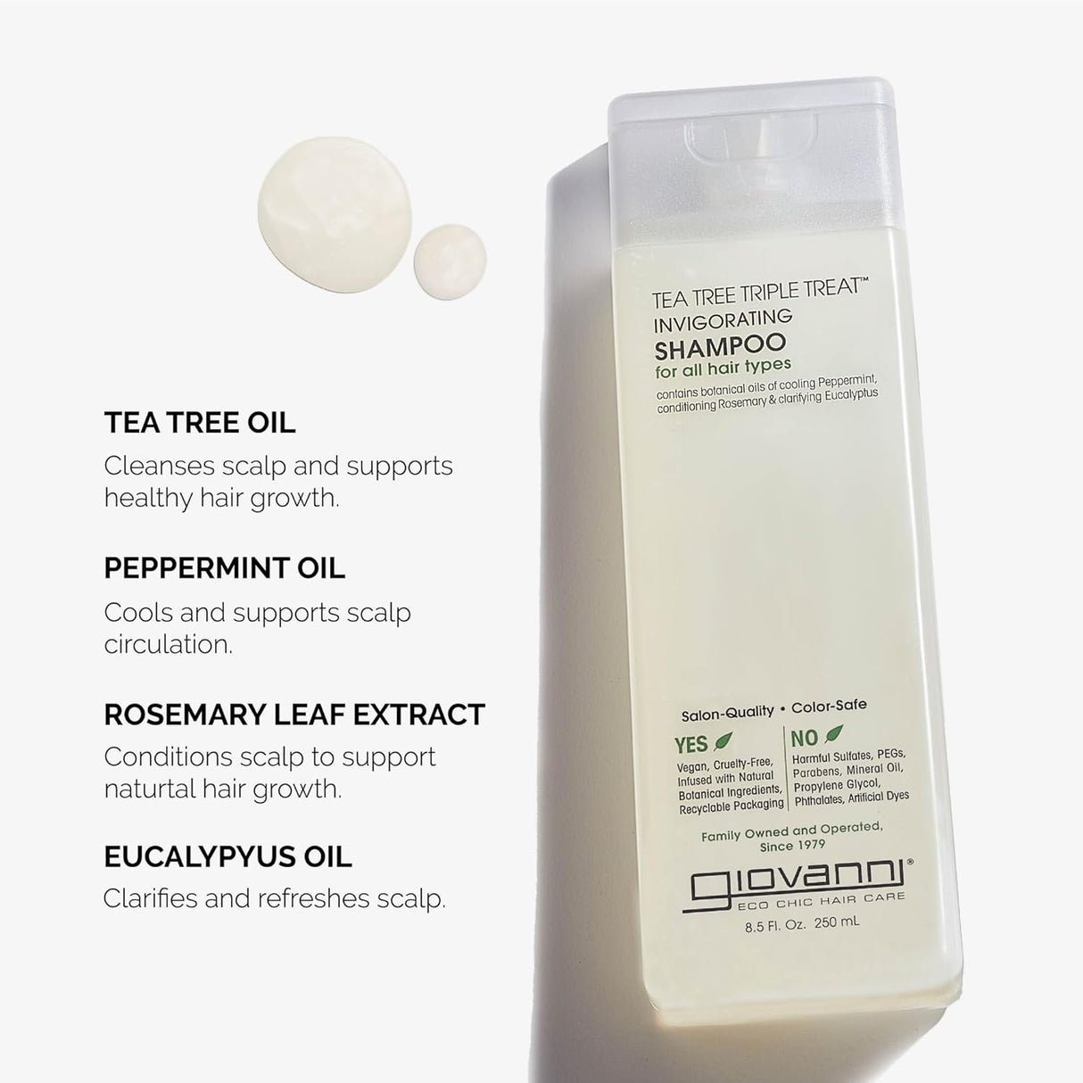 Giovanni Tea Tree Triple Treat Shampoo, 2 Fl Oz, Pack of 12