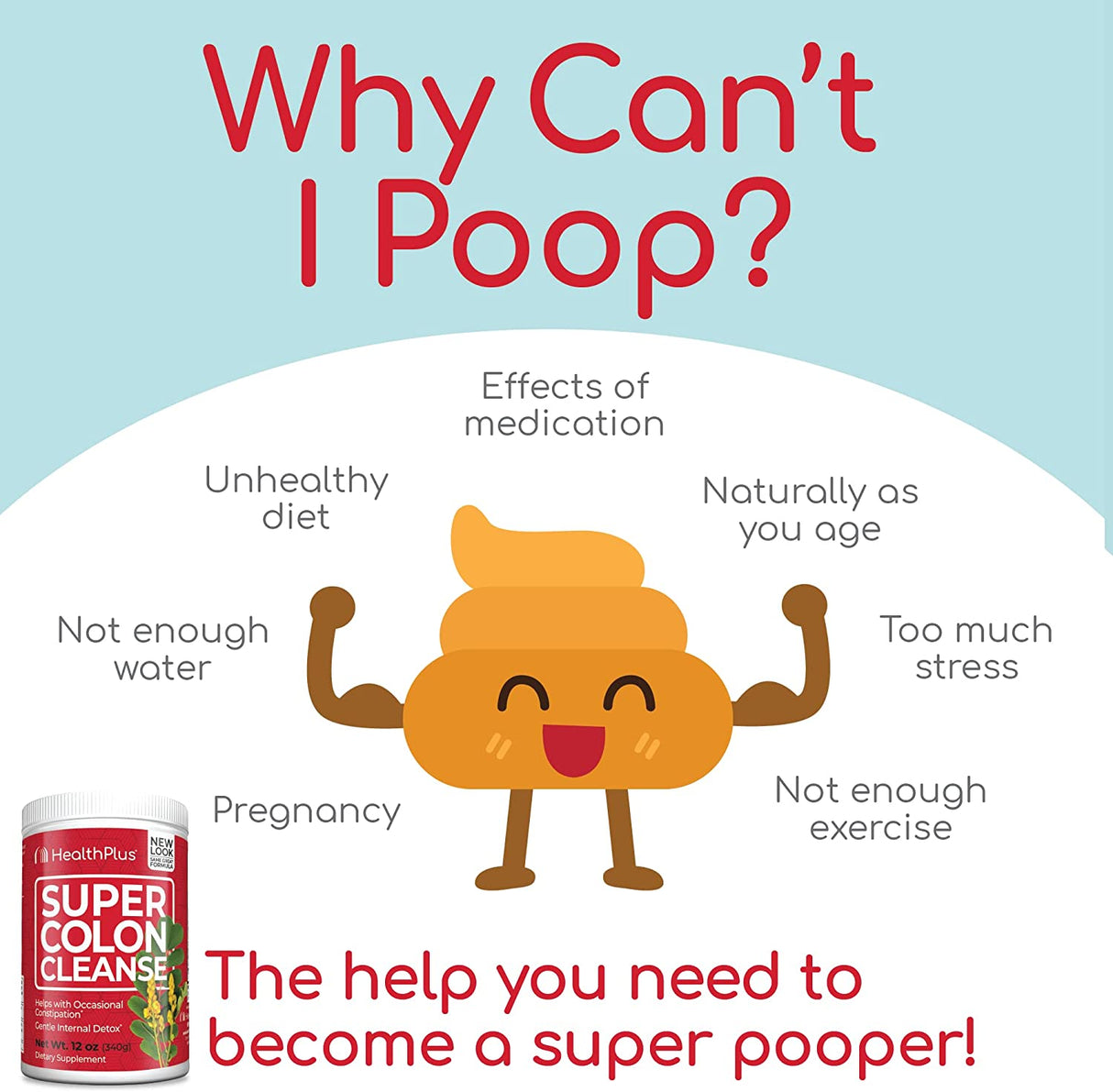 Health Plus Super Colon Cleanse Powder (12 Oz.) - Cozy Farm