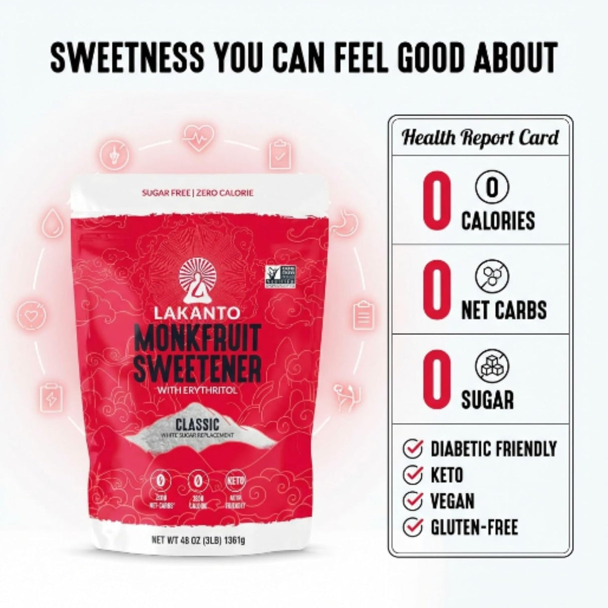 Lakanto Monkfruit Sweetener with Erythritol, Pack of 8