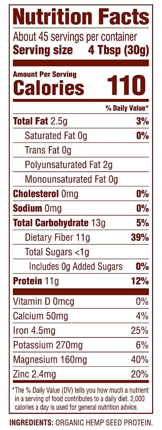 Nutiva Organic Hemp Protein Hi-Fiber, 3 Lbs - Cozy Farm