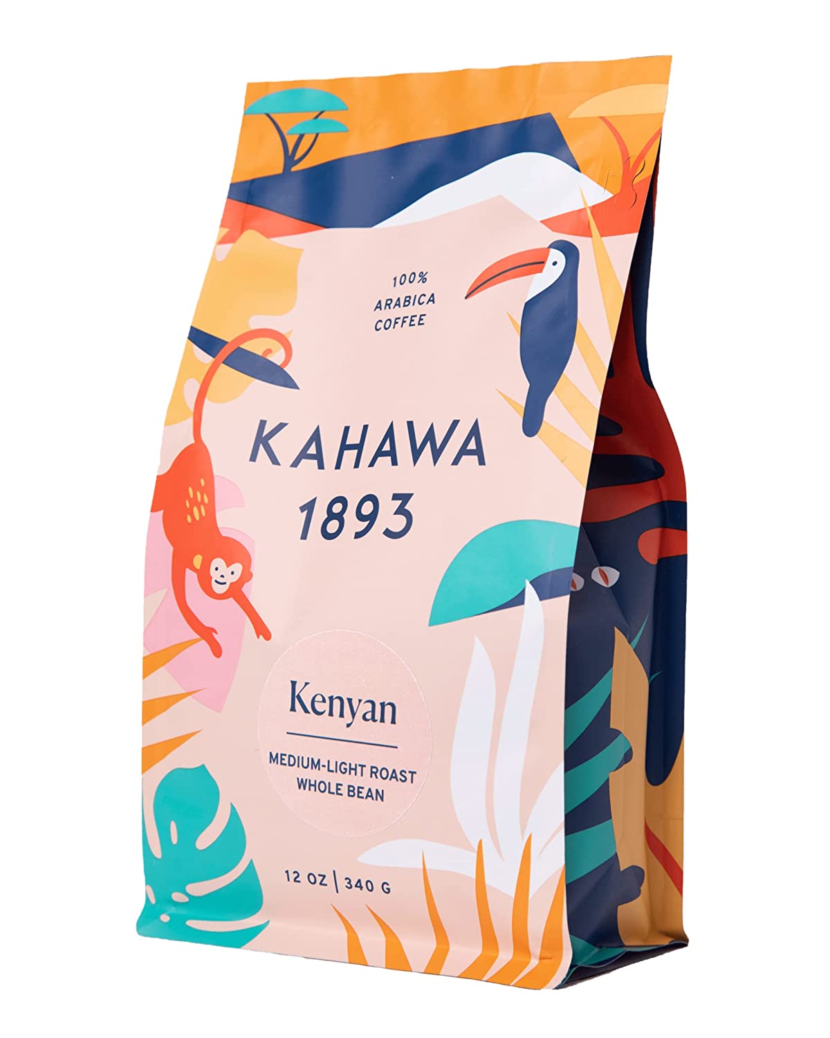 Kahawa 1893 Medium Roasted Coffee Whole Bean - Kenyan - 12 Oz (Case of 6) - Cozy Farm