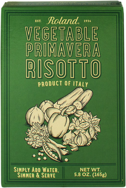 Roland Products - Risotto Veg Primavera, 5.8 oz (Pack of 12) - Italian Vegetarian Rice