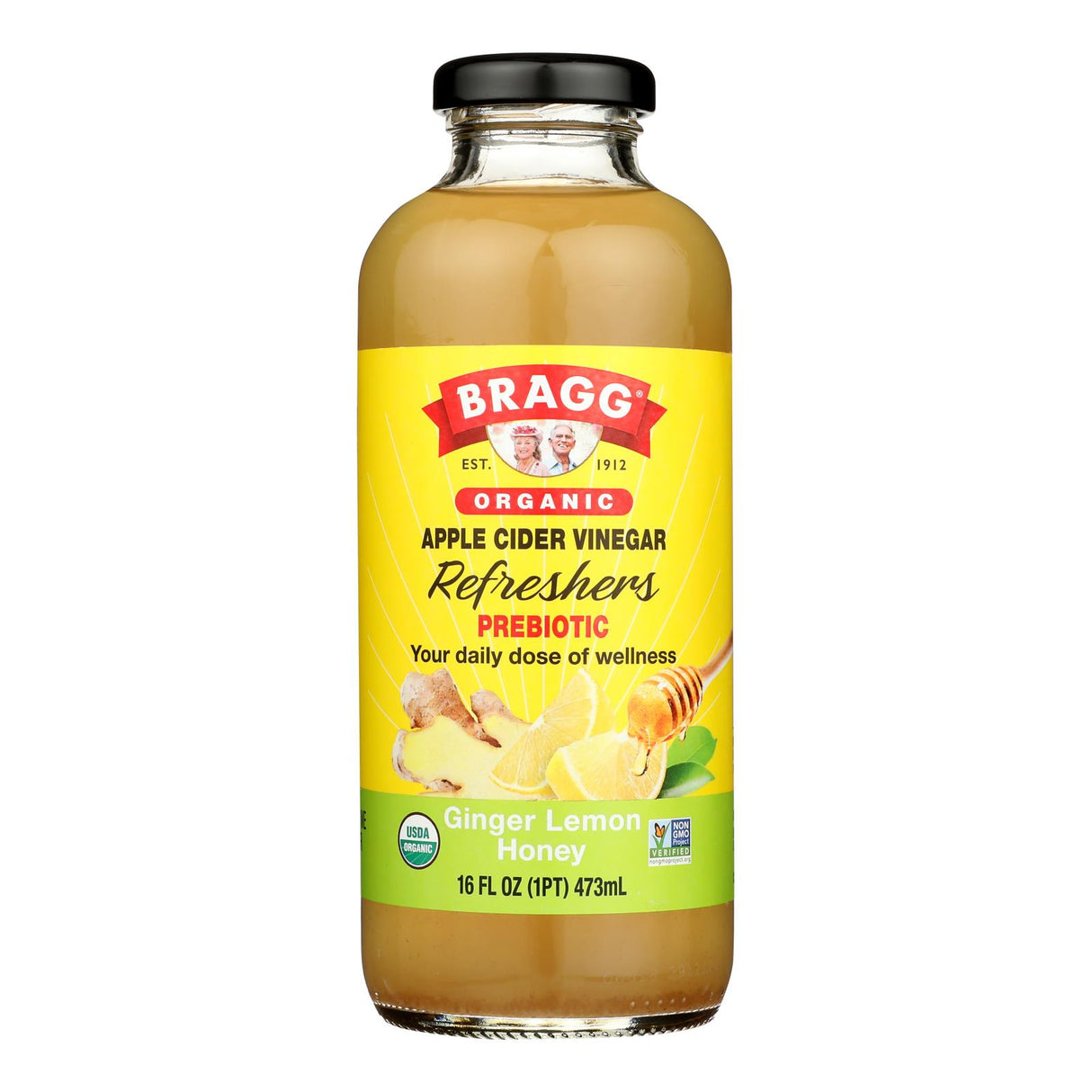 Bragg Apple Cider Vinegar Ginger Lemon Honey Refresh 16 FL OZ - Case of 12 - Cozy Farm