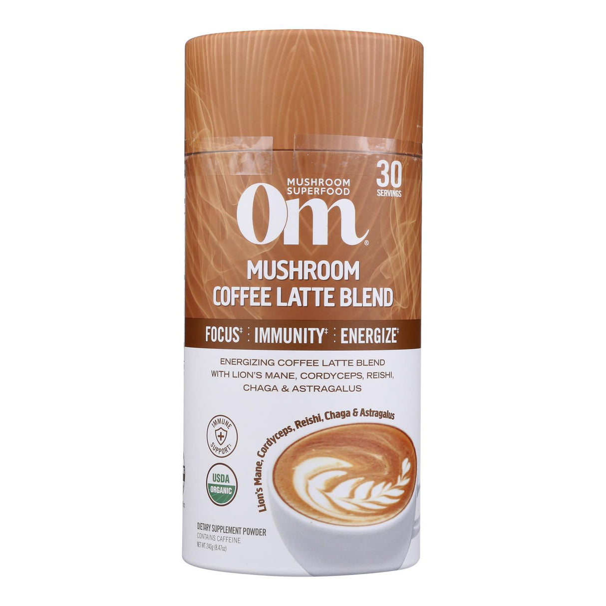 Om Mushroom Coffee Latte Blend 8.47oz - Cozy Farm