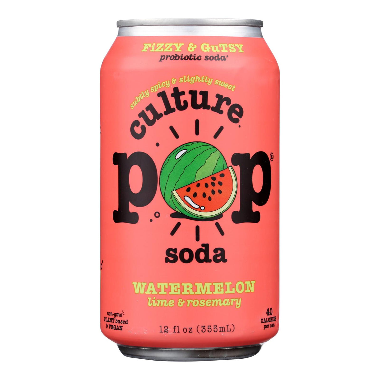 Culture Pop Watermelon Soda, Case of 6 - 4/12 Fl Oz - Cozy Farm