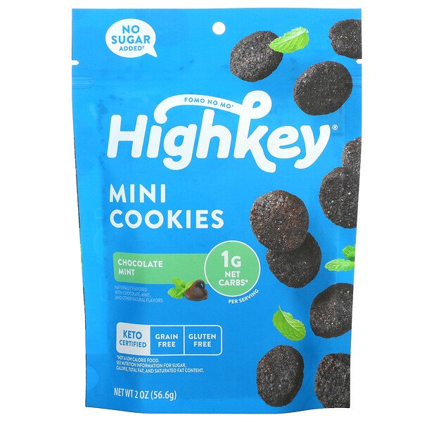 High Key -Keto Chocolate Mint Cookies - 2 Oz, Case of 6 - Cozy Farm
