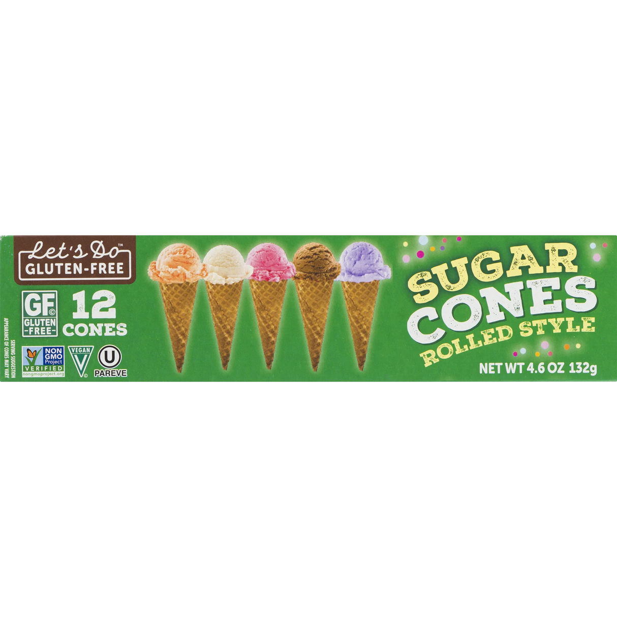 Let's Do Gluten Free Sugar Ice Cream Cones, Case of 12, 4.6 Oz Each