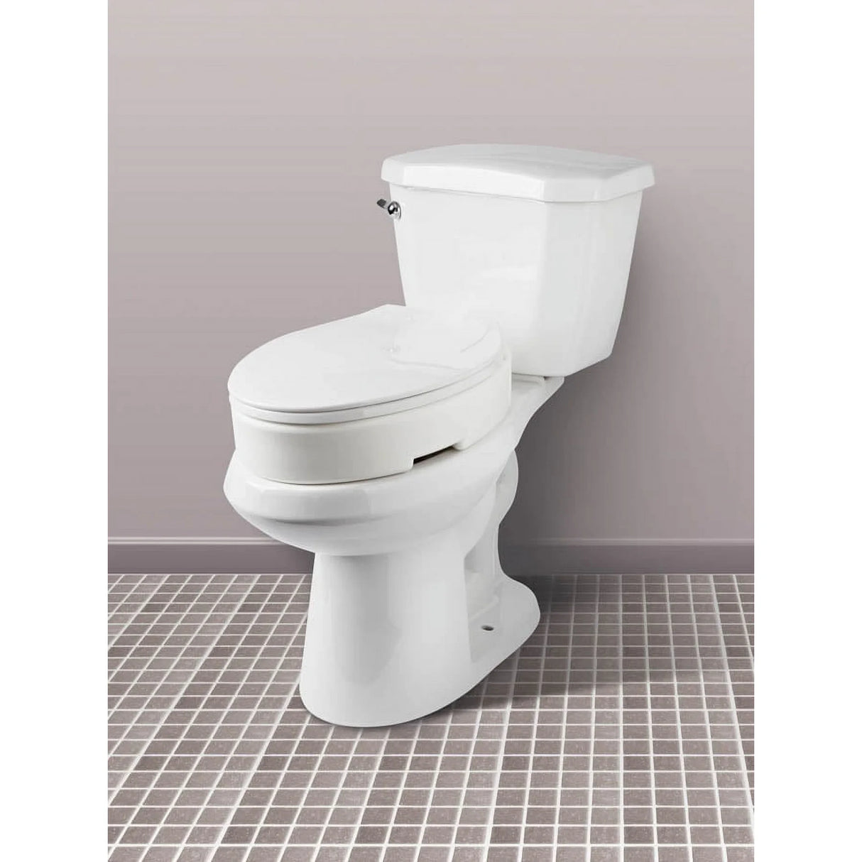 Carex Elongated Raised Toilet Seat - Elevated Riser for Standard & Elongated Toilets - 300 lb Capacity