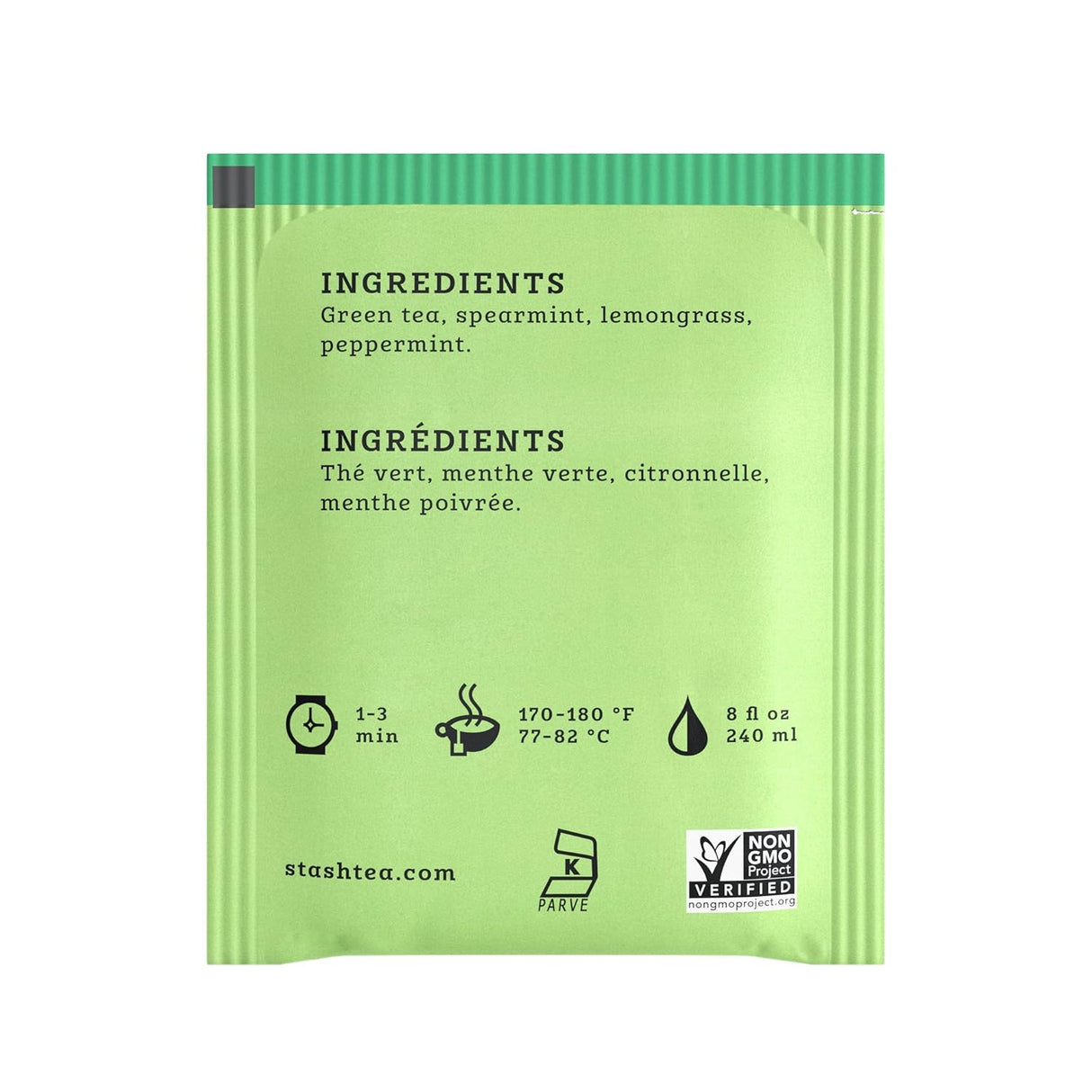 Stash Tea Organic Moroccan Mint Green Tea Bags, USDA Organic, Case of 6 (20 Count)