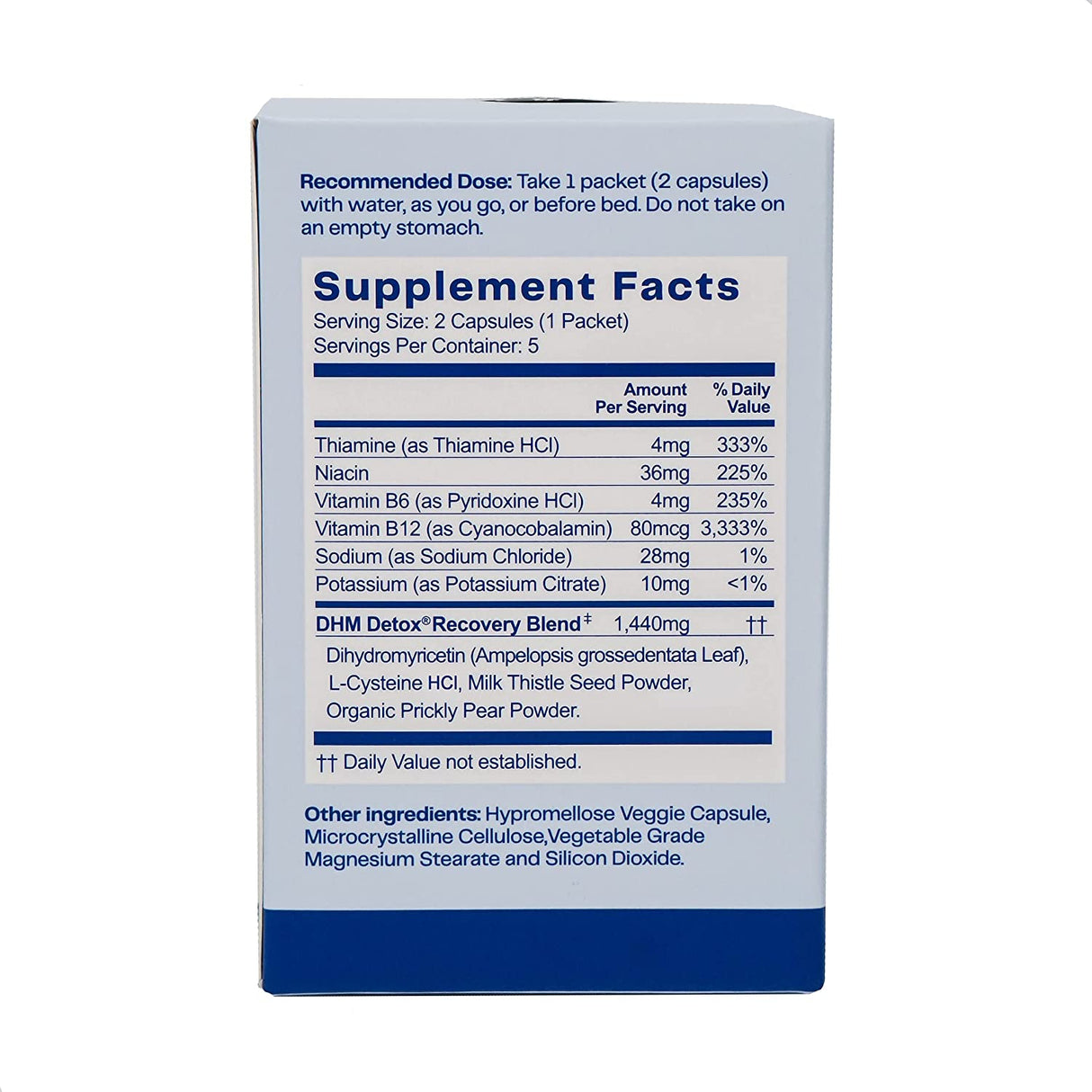 No Days Wasted - DHM Detox Recovery - 2 Capsules (Pack of 10) - Cozy Farm