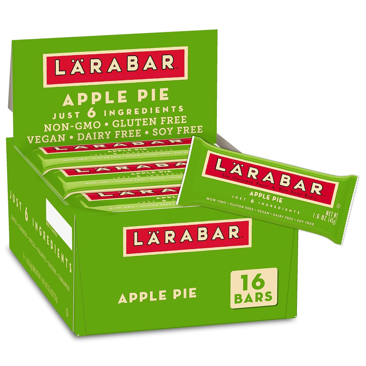 LARABAR Apple Pie Fruit & Nut Bar, Pack of 16, 1.6 Oz.