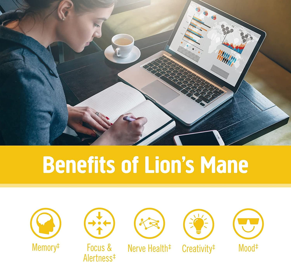 Om Mushroom Superfood Lion's Mane Organic Mushroom Powder, 7.05 Oz - Cozy Farm