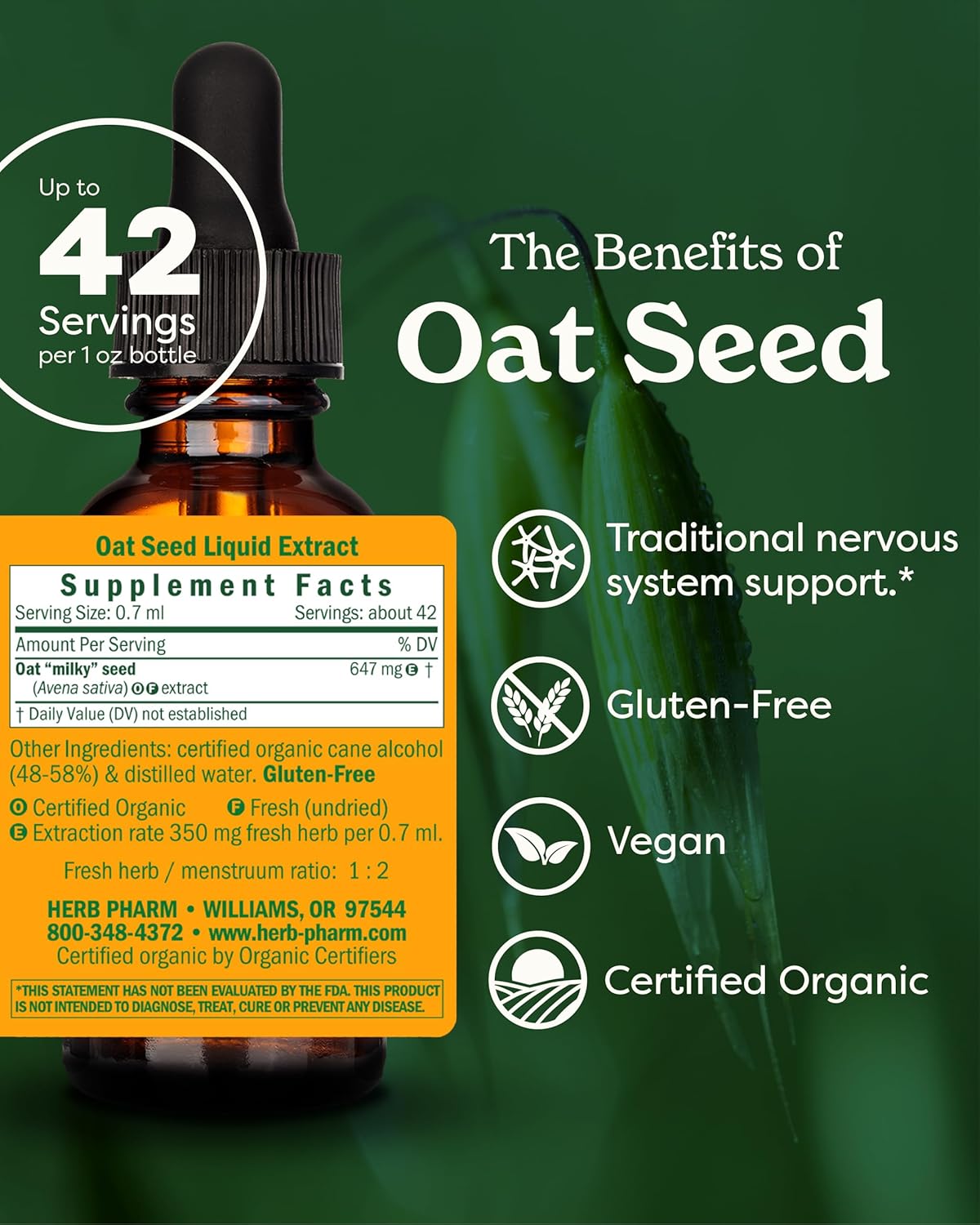 Herb Pharm Oat Seed Liquid Herbal Extract - 1 Fl Oz