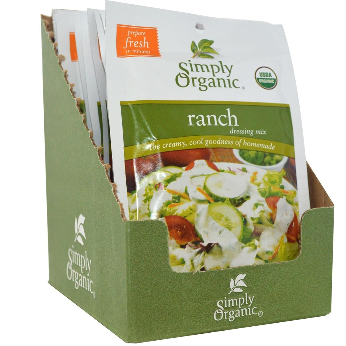 Simply Organic Ranch Salad Dressing Mix, Case of 12, 1 Oz. Packets