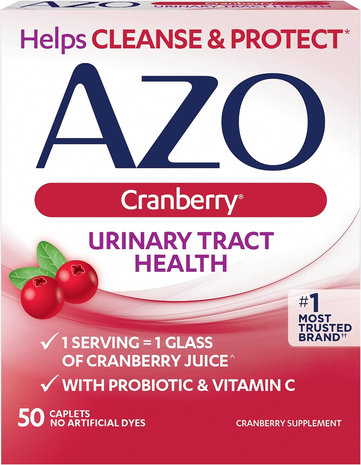 AZO | Cranberry Caplets | Urinary Tract Health Support | 50 Count - Cozy Farm