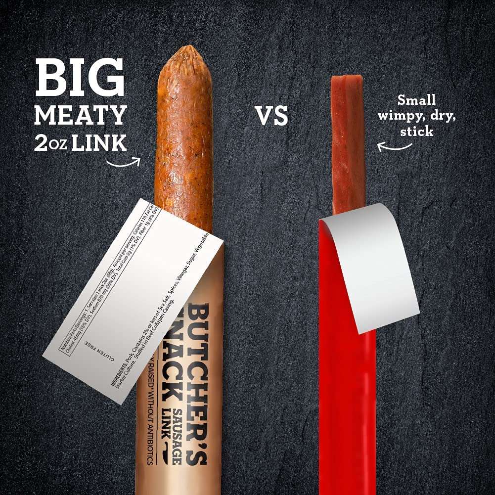 4505 - Butcher Sausage Link Snack Red Hot - Pack Of 12-2 Oz - Cozy Farm