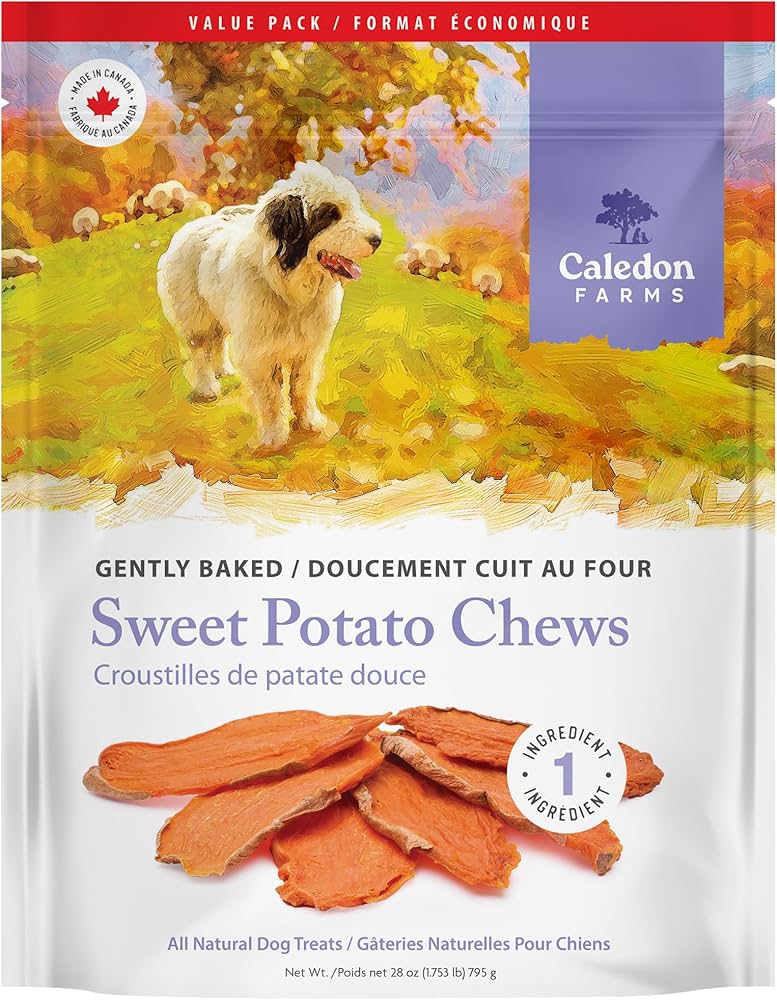 Caledon Farms - Sweet Potato Dog Chews, 28 oz (Pack of 4) - Healthy Natural Treats