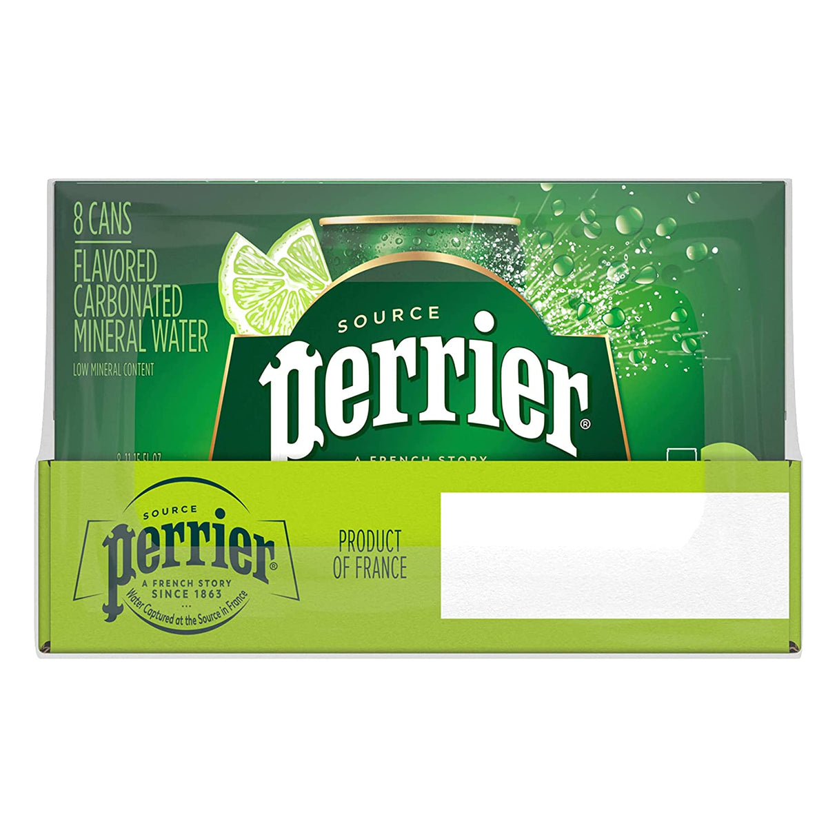Perrier Sparkling Lime Mineral Water - 8.15 Oz Can, Pack of 3 - Cozy Farm