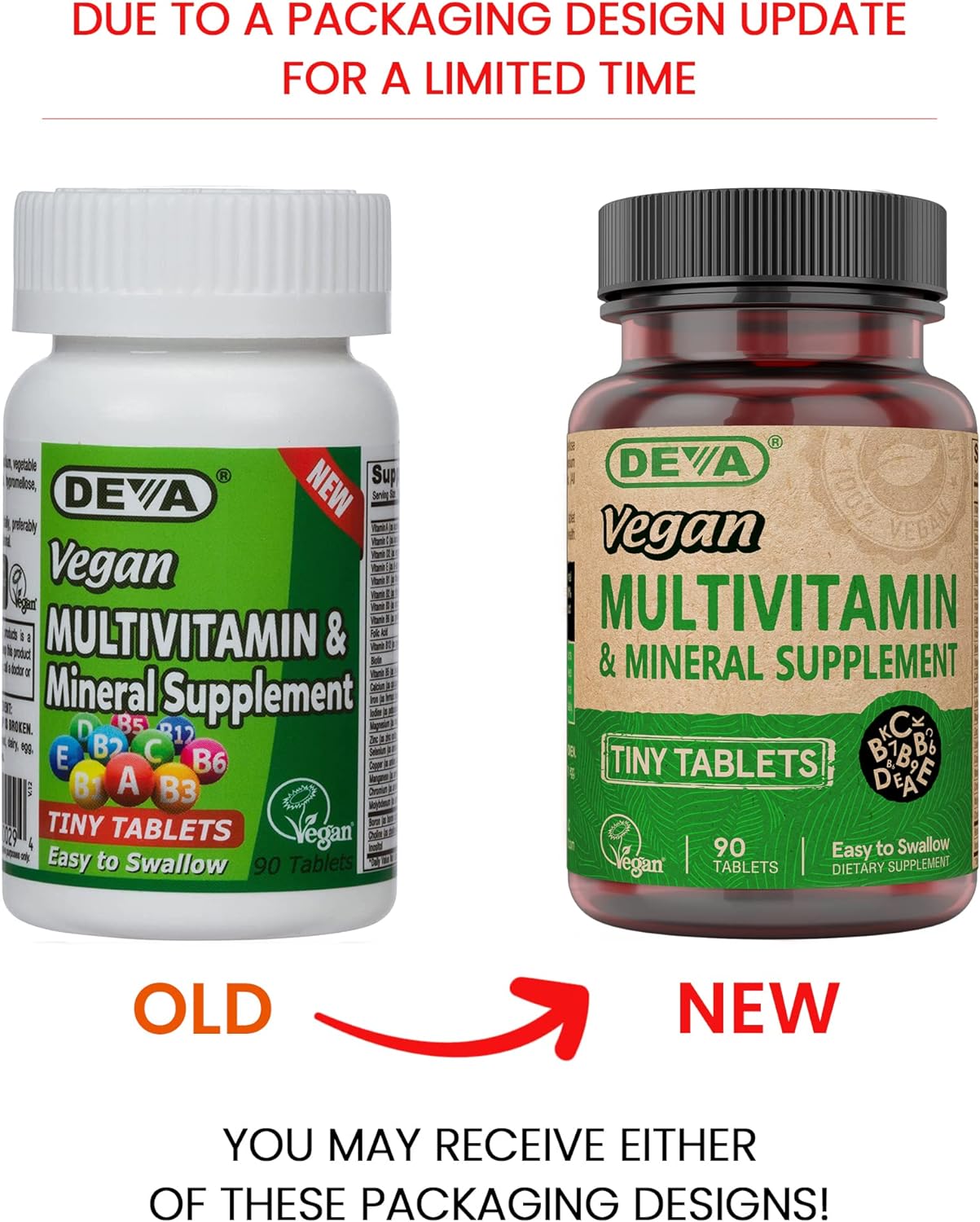 Deva Vegan Multivitamin and Mineral Supplement - 90 Tiny Tablets