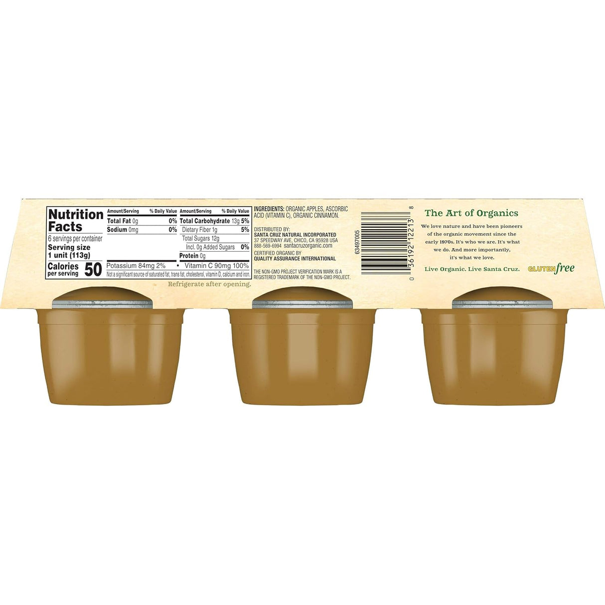 Santa Cruz Organic Cinnamon Apple Sauce (12-Pack, 4 Oz. Each)