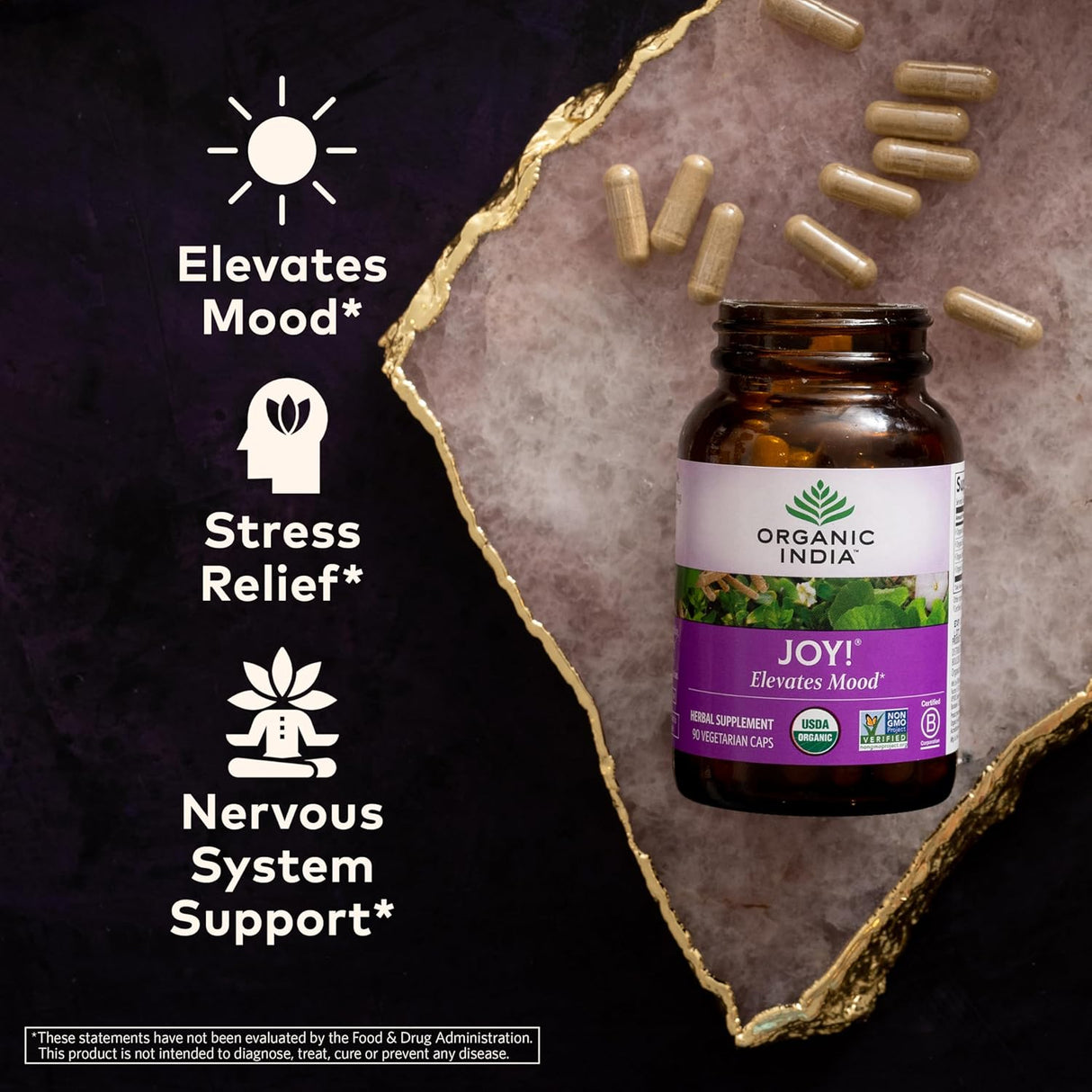 Organic India Joy! Whole Herb Supplement, 90 Veggie Caps