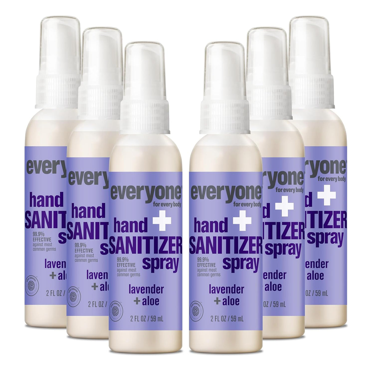 Everyone Hand Sanitizer Spray, Lavender & Aloe, 2 fl oz, Pack of 6