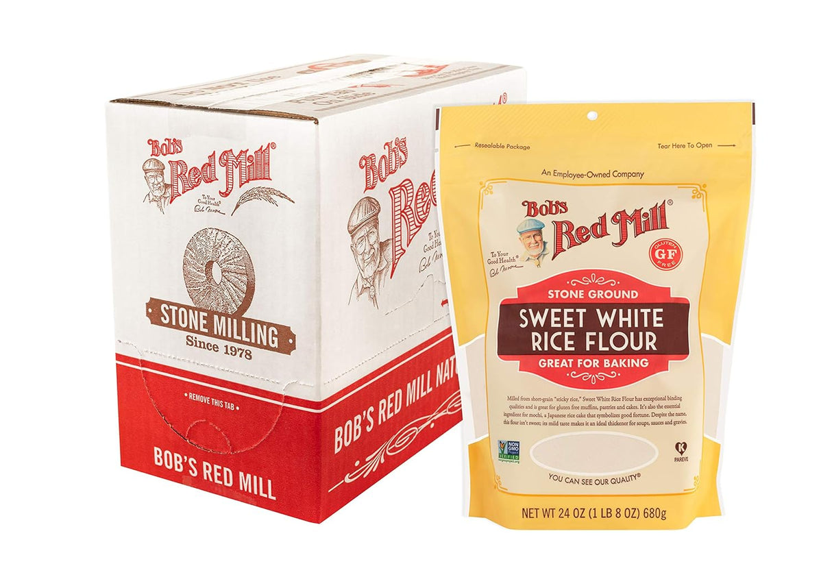 Bob's Red Mill Gluten-Free Sweet White Rice Flour, 24 oz., Pack of 4