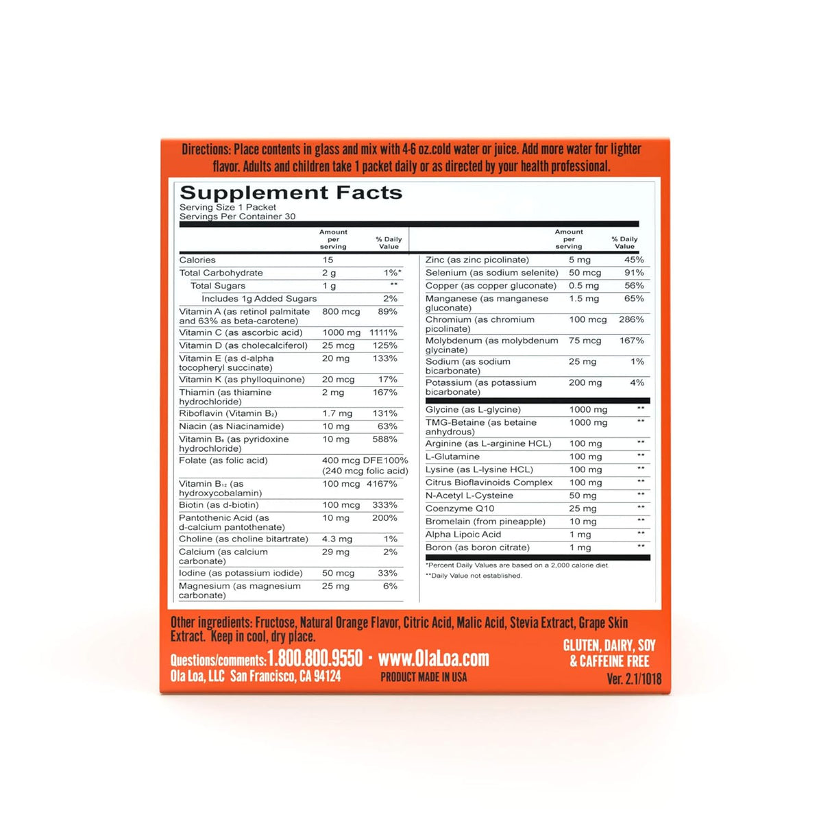 Ola Loa Energy Multi-Vitamin (Pack of 30) - Orange - Cozy Farm