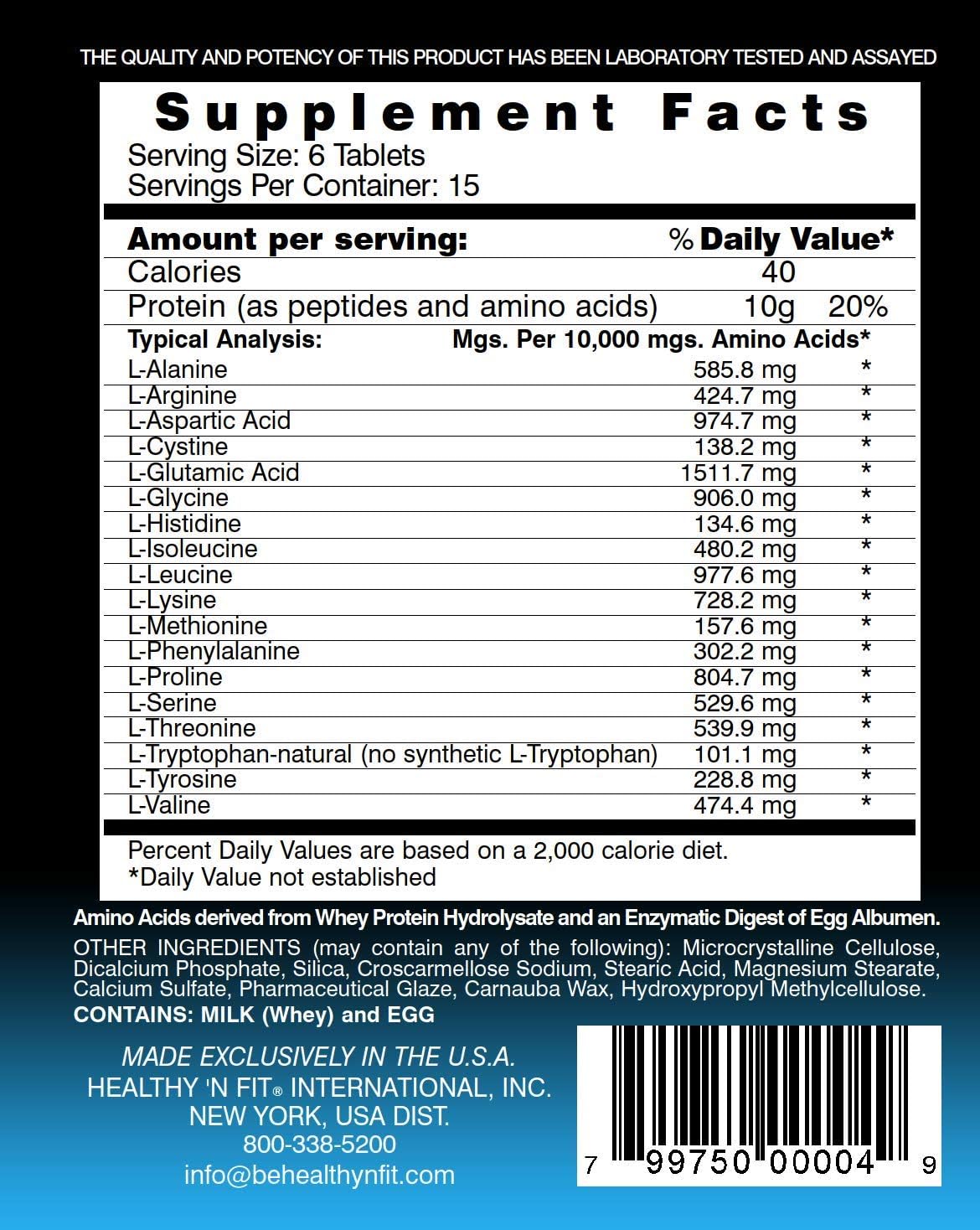 Healthy 'n Fit Anabolic Amino 10000 (90 Tablets) - Cozy Farm