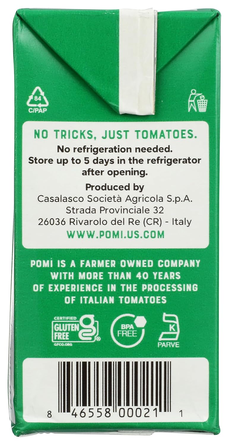 Pomi Organic Strained Tomatoes - Case of 12 - 26.46 oz.
