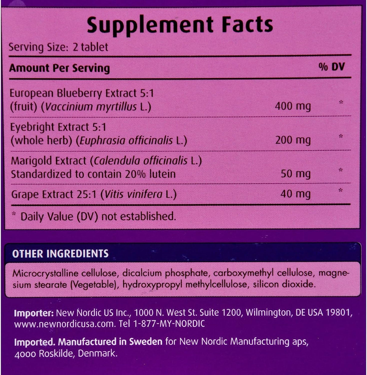 New Nordic Blueberry Eyebright Blend (60 Tablets) - Cozy Farm