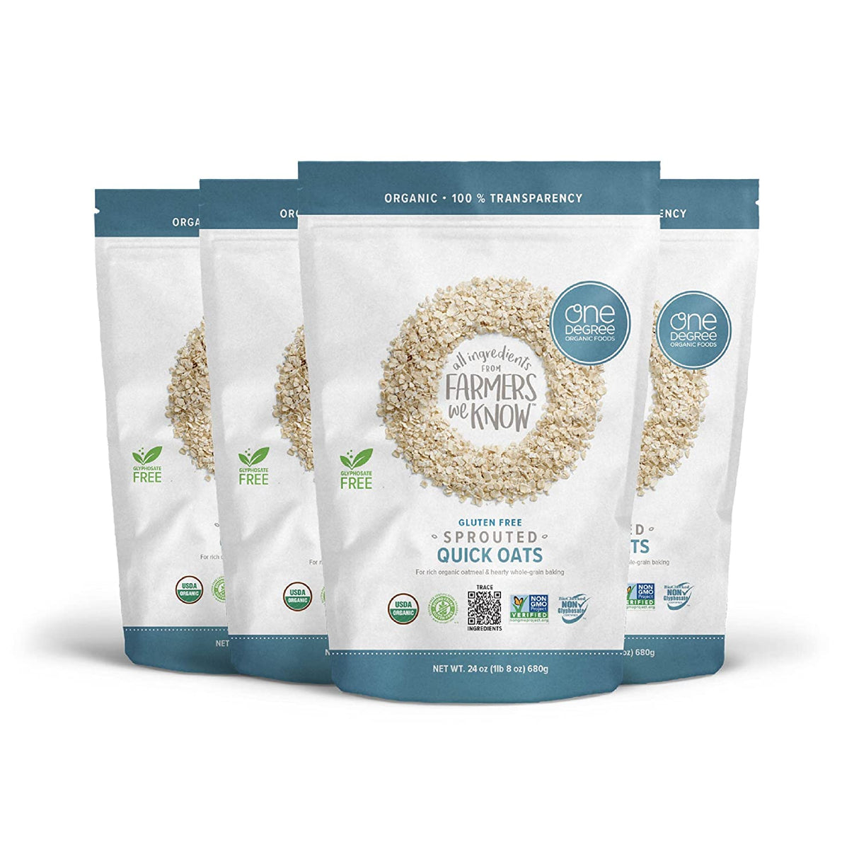 One Degree Organic Sprouted Quick Oats (Pack of 4 - 24 Ounces) - Cozy Farm