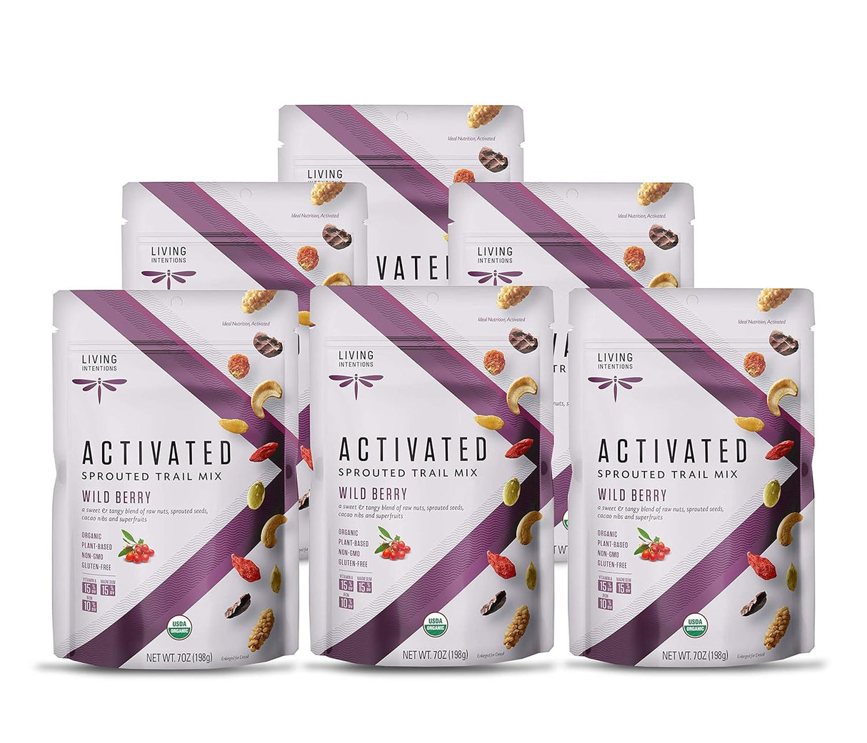 Living Intentions Organic Sprouted Wild Berry Trail Mix, 7 oz., Pack of 6