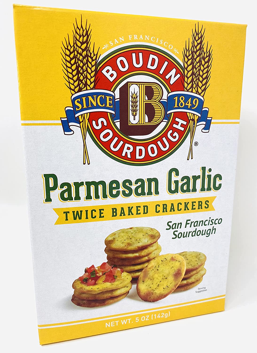 Boudin Sourdough Crackers - Parmesan Garlic - 5 Oz, Case Of 12 - Cozy Farm