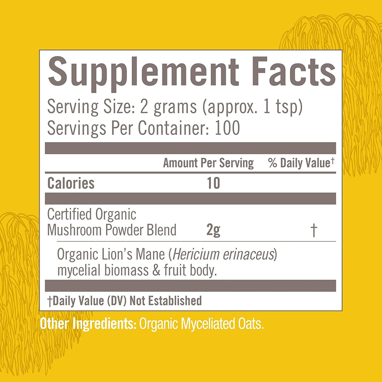 Om Mushroom Superfood Lion's Mane Organic Mushroom Powder, 7.05 Oz - Cozy Farm