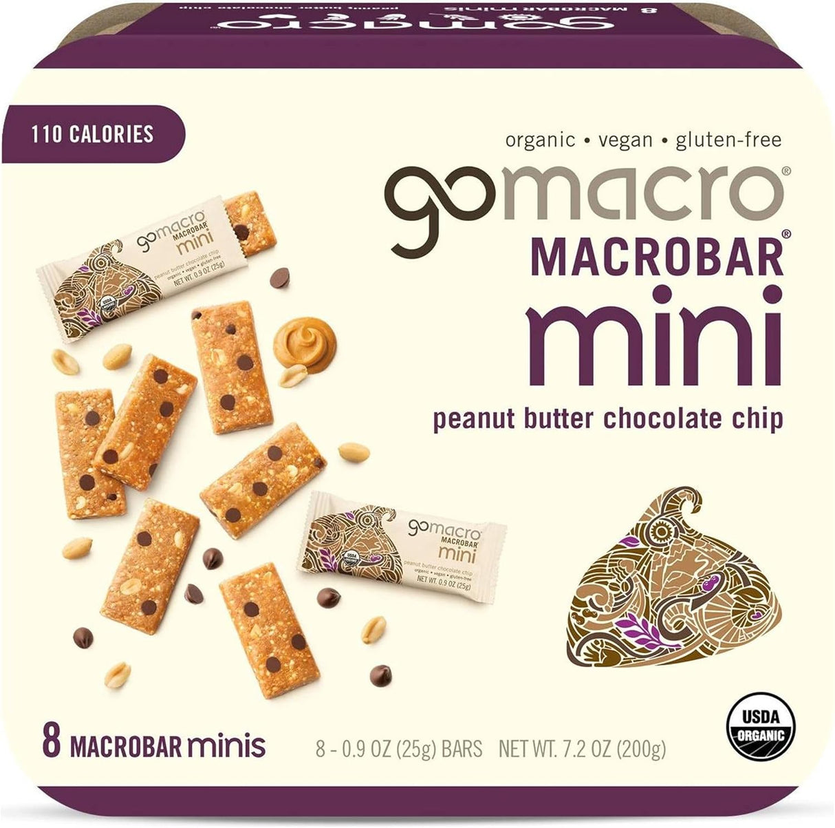 GoMacro Organic Mini Almond Butter Chocolate Chip Bar, 8-Pack (7.2 oz)