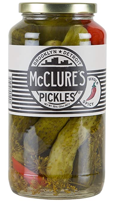 McClure's Pickles Spicy Whole, 32 oz, 6-Pack - Cozy Farm