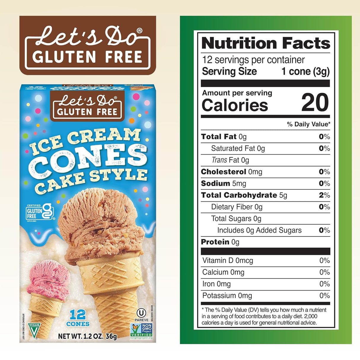 Let's Do Ice Cream Cones, Cake Style, Pack of 12, 1.2 Oz Each