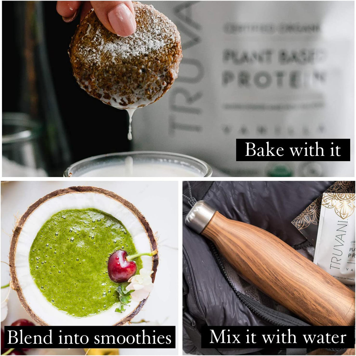 Truvani Vanilla Plant-Based Protein Powder - 10.47 Oz - Cozy Farm