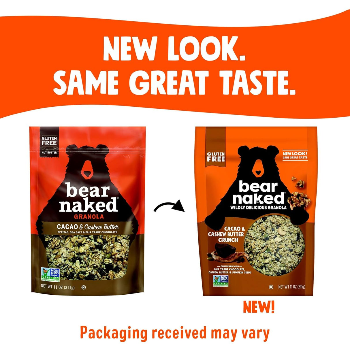 Bear Naked Granola - Cacao Cashew Butter Crunch, 11 Oz. (Pack of 6) - Cozy Farm