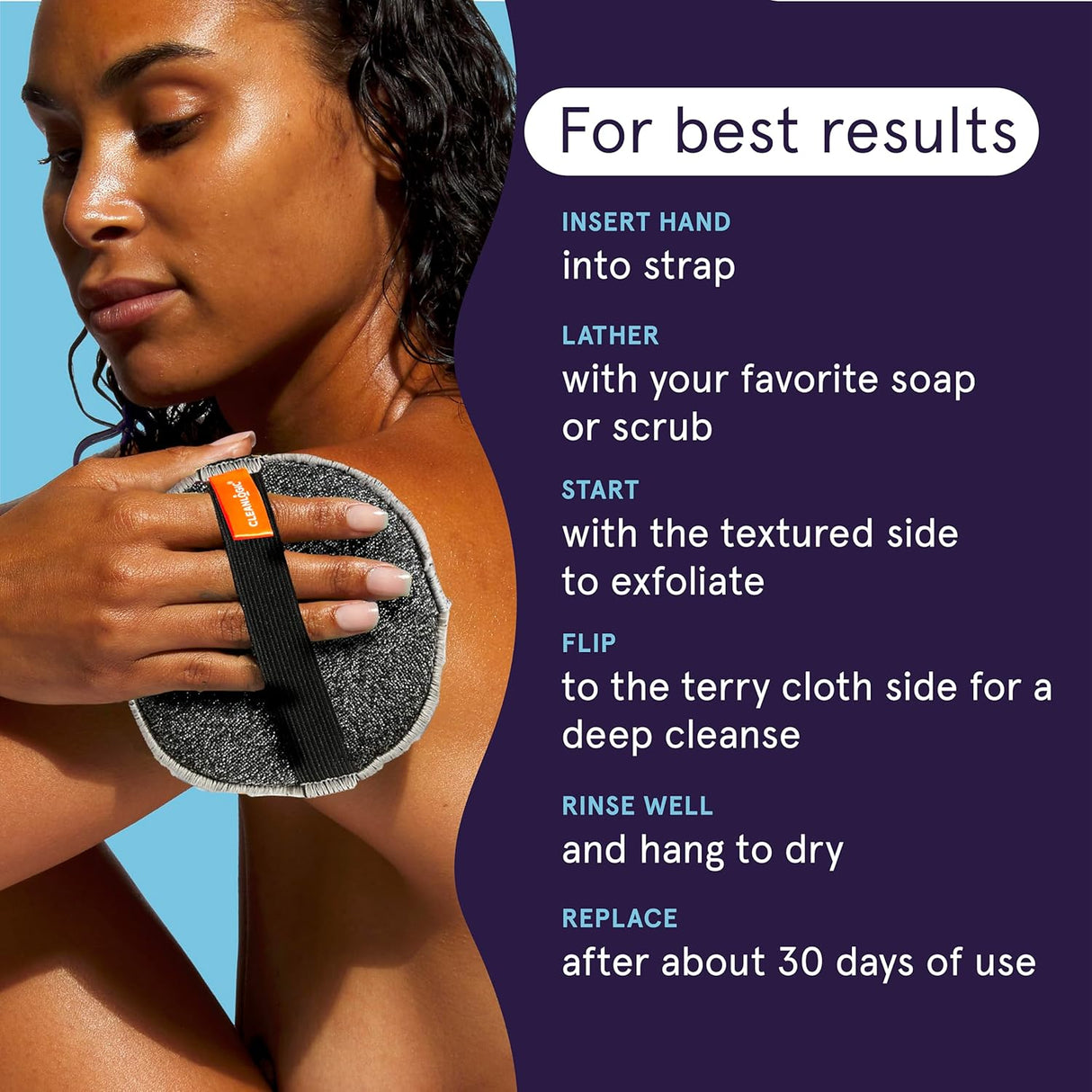 Clean Logic Detox Charcoal Body Exfoliator, Dual Texture, Pack of 3