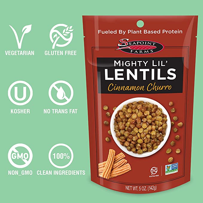 Seapoint Farms Cinnamon Sugar Lentil Snacks, 5 Oz (Case of 12) - Cozy Farm