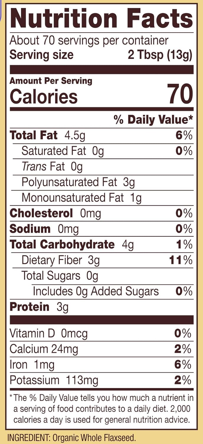 Bob's Red Mill Organic Flaxseed Meal Golden, Pack of 4, 16 Oz