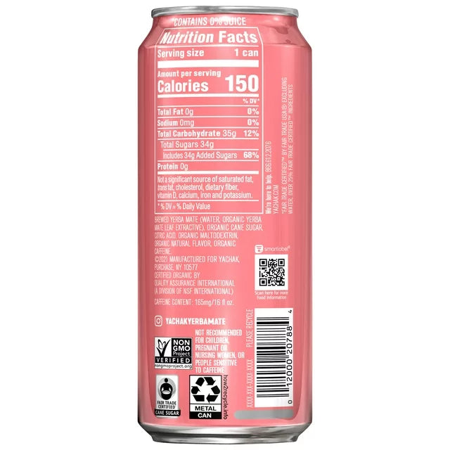 Yachak Passionfruit Yerba Mate, 16 oz Can (12-Pack) - Cozy Farm