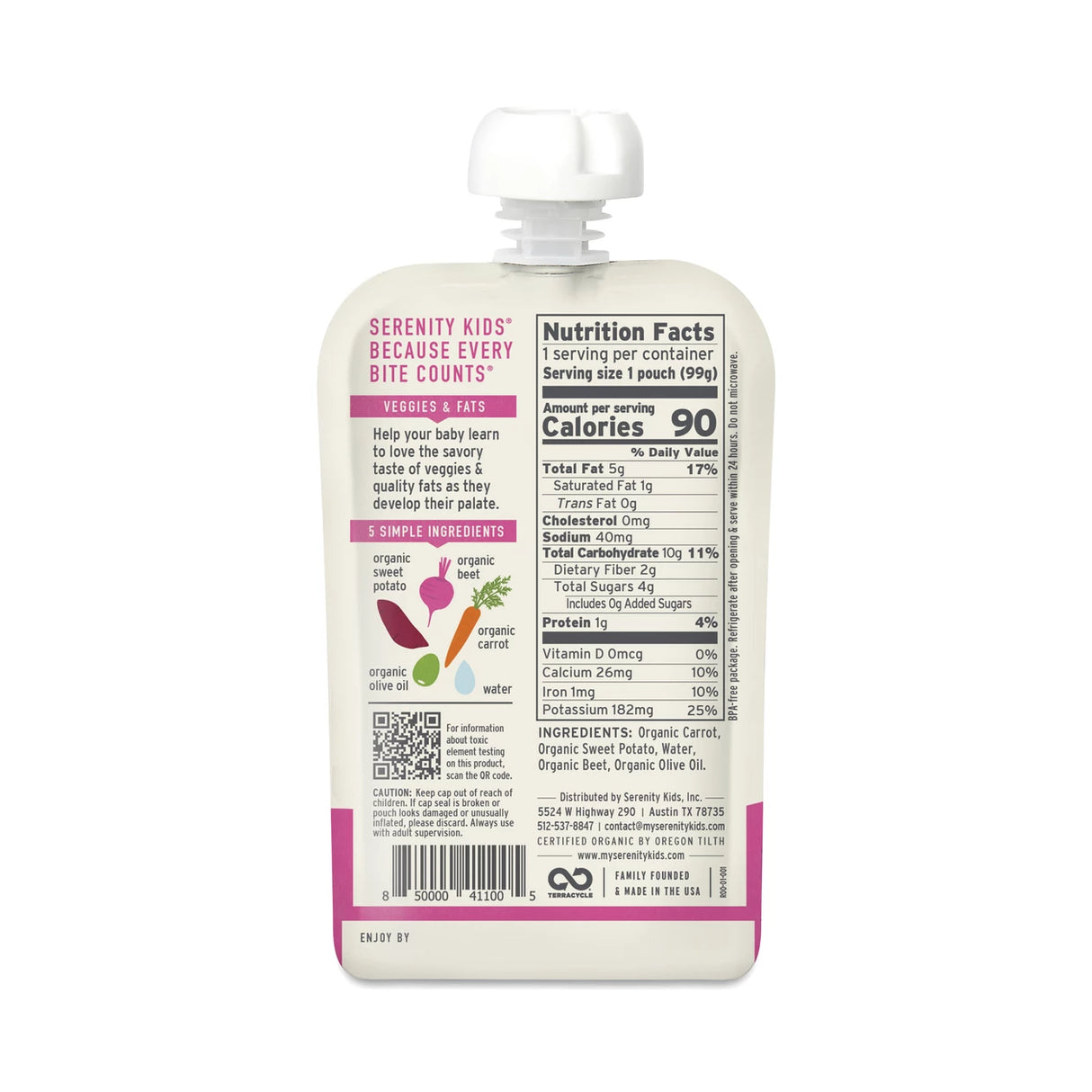 Serenity Kids Pouch Roots (Pack of 6 - 3.5 Oz.)