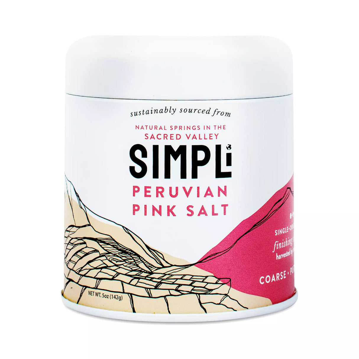 Simpli - Peru Pink Finishing Salt, 5 oz (Pack of 12) - Gourmet Sea Salt