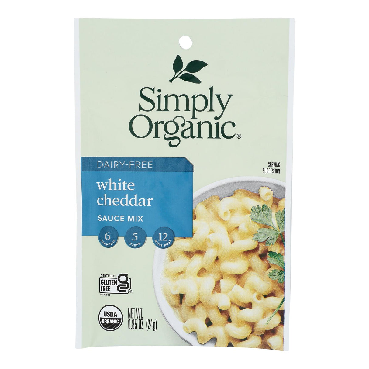 Simply Organic White Cheddar Sauce Mix - Case of 12 - .85 Oz - Cozy Farm