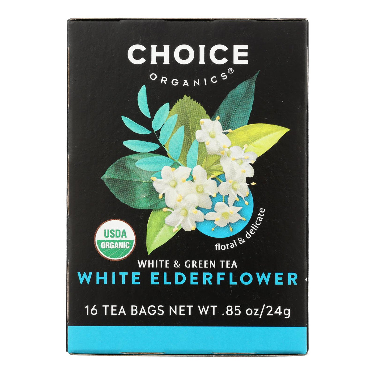 Choice Organic Teas - Tea Whit Elderflower (Pack of Sixteen Bags) - Cozy Farm