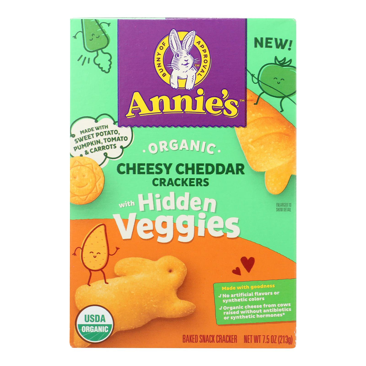 Annie's Homegrown Crackers, Cheddar & Veggie Variety, 12 Pack, 7.5 Oz Each - Cozy Farm