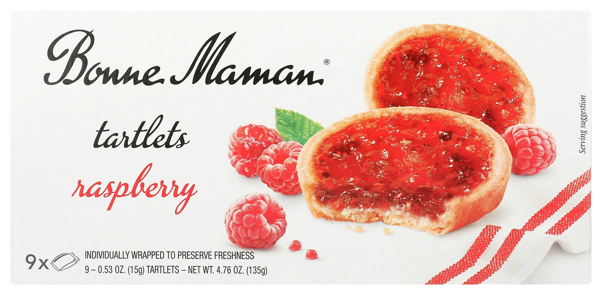 Bonne Maman Raspberry Tartlets, 4.76 oz (Case of 12) - French Pastries Treats